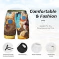 thumbnail image 3 of Sikiie Sunglasses Beach Kittens Print Men's Double Layer Swimming Trunks, Adjustable Waistband and Pockets Sports Swimming Trunks, Beach Swimwear-X-Large, 3 of 6