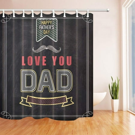 Bpbop Happy Father S Day Dad Gift Polyester Fabric Bathroom Shower