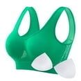 thumbnail image 1 of Bras Middle Age Front Closure All-Day Ease Bra With Wireless No Padding Plus Size Women Bra Green XXXXL, 1 of 5