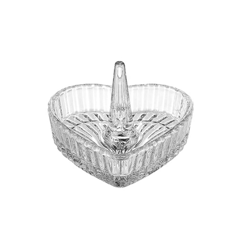 OOKWE Chic Heart Shape Jewelry Tray Heart Ring Holder Dish Trinket