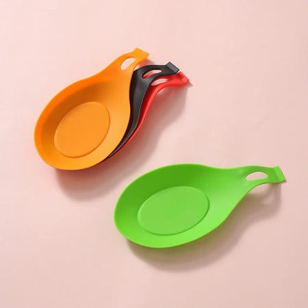 

Vikakiooze 2023 clearance under10 4pc Silicone Spoon Rests Silicone Holder Flavor Plate Kitchen Flexible Heat Resistant Cooking Spoon Holder