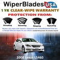 thumbnail image 2 of 2008 Lexus LS460 Beam Wiper Blades Wipers w/1yr Warranty (Set of 2) (WiperBladesUSA), 2 of 5