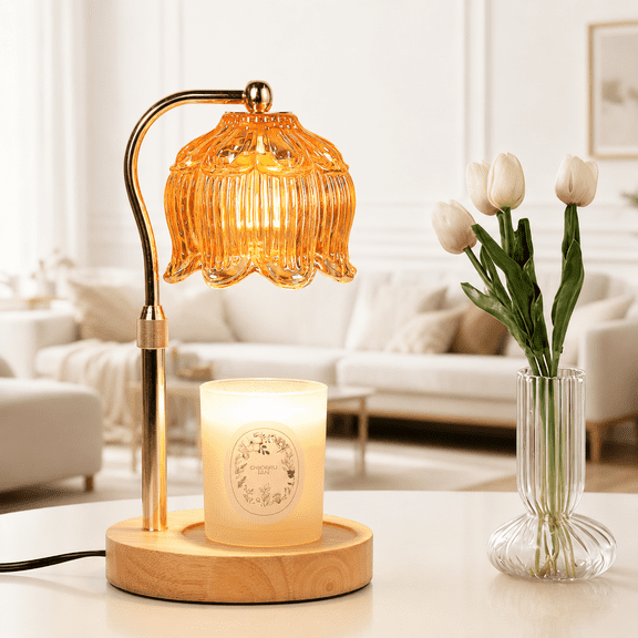 Elegant Height Adjustable Candle Warmer Lamp with Timer for Jar Candles