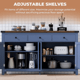thumbnail image 6 of Winkalon 63'' Kitchen Sideboard Buffet Cabinet, 4-Doors 3-Drawers Farmhouse Storage Cabinet with Adjustable Shelves for Kitchen, Dining Room, Living Room, 6 of 7