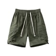 thumbnail image 4 of HOOMEUMY Mens Cargo Shorts Lightweight Solid Color Summer Comfy Elastic Waist Baseball Basketball Short Pants with Pockets Army Green XXXL, 4 of 9