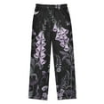 thumbnail image 2 of FORMRS Kids Pajama Pants with Pockets Size 6-8Y Boys Lounge Sleep Bottoms, Light Purple Flowers, 2 of 8