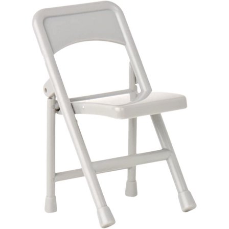 Gray Plastic Toy Folding Chair for WWE & AEW Wrestling Action Figures (4 Inches Long)