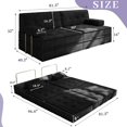 thumbnail image 7 of 81.5'' Sofa Bed Convertible Sleeper Sofa, Akaber Oversized Pull Out Couch with Fixed-Shape Frame, 2 Pillows, Corduroy Plush Lounge for Living Room, 7 of 7