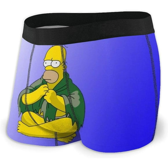 Simpsons Men's Boxer Shorts Soft Stretch Boxer Shorts Comfort Soft Stretch Underwear Trunks with Bulge Pouch for Men Boys