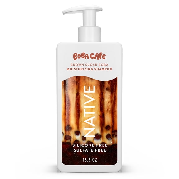 Native Moisturizing Shampoo, Limited Edition Brown Sugar Boba, Sulfate Free Shampoo for Women and Men, Boba Café, 16.5 fl oz