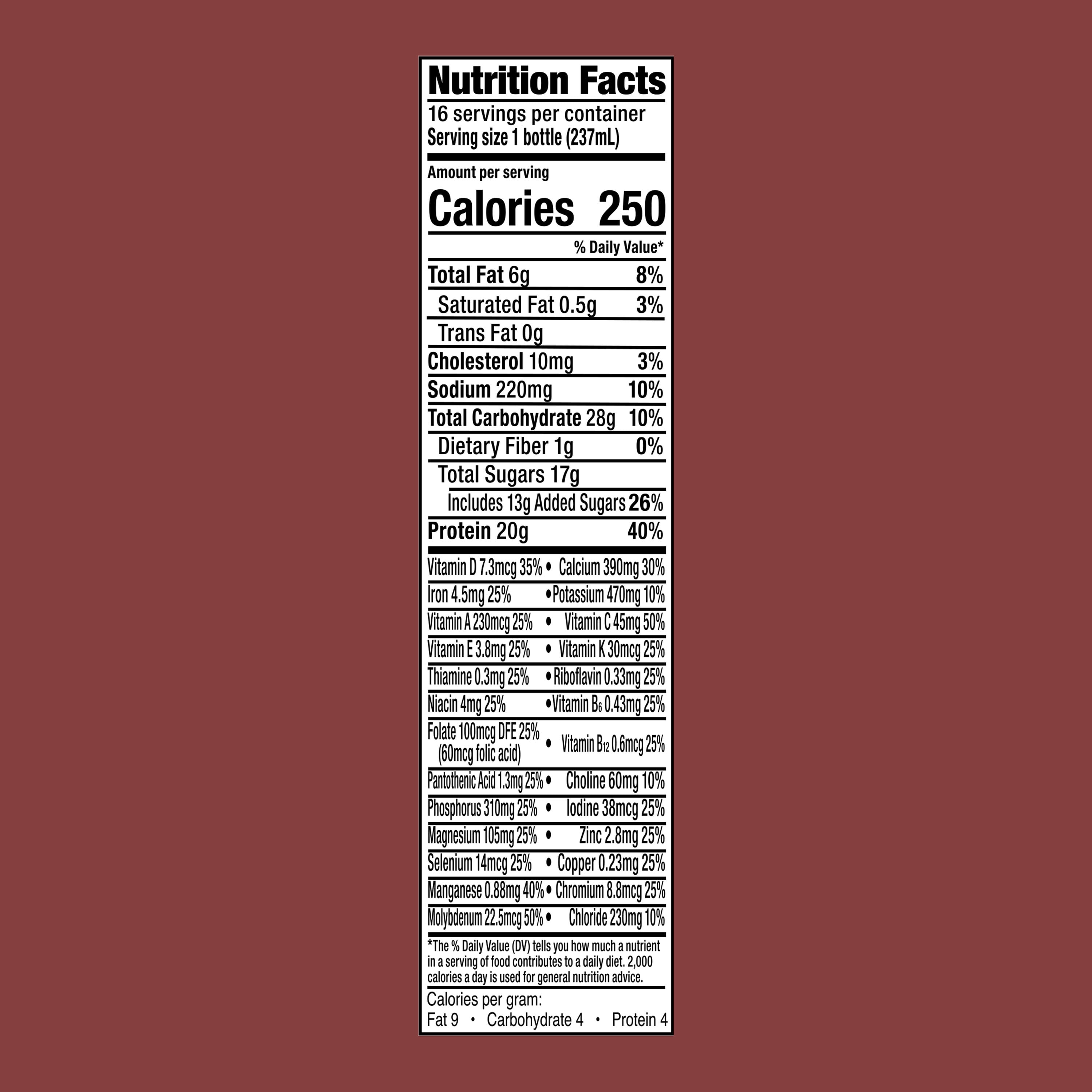 Equate High Protein Complete Nutritional Shake, Calcium and Vitamin D, Chocolate, 8 fl oz, 24 Count