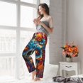 thumbnail image 5 of Cauagu Colorful Floral Skull A Pajama Pants for Women Loose Fit Wide Leg Trouser Pants Casual Elastic Waist Drawstring Lounge Pants, 5 of 6