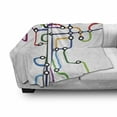 thumbnail image 3 of Map Soft Flannel Fleece Blanket, Colorful Abstract Subway Map Lines and Dots Navigation Guide Modern Underground Railway, Cozy Plush for Indoor and Outdoor Use, 70" x 90", Multicolor, by Ambesonne, 3 of 6