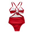 thumbnail image 3 of Women's Swimsuit Womens One Piece Swimsuits Tummy Control Women's OnePiece Swimsuits Tummy High Waisted Bathing Suit Wrap Tie Back Monokini FrontCross Swimwear 1 Piece Swimsuit, 3 of 4