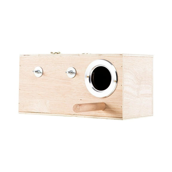 hengtong Nesting House Parrot Nest Breeding Box for Cockatoos Lovebirds Backyard 20x12x12cm Left Hang