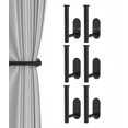 thumbnail image 1 of Alzapaños para cortinas Hoousuper, acero inoxidable negro, 6 unidades, 1 of 7