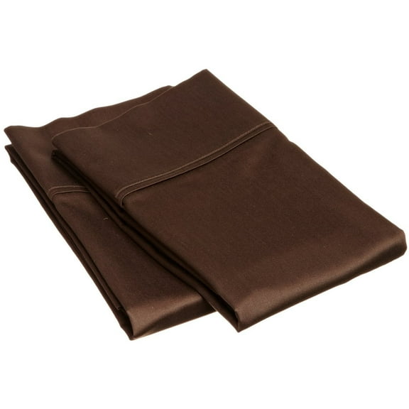 300-Thread Count 100% Egyptian Cotton Lightweight Solid Pillowcase Set Mocha / King