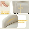 thumbnail image 6 of Alden Design Barrel Accent Chair Polyester Boucle Upholstery, Ivory, 6 of 6
