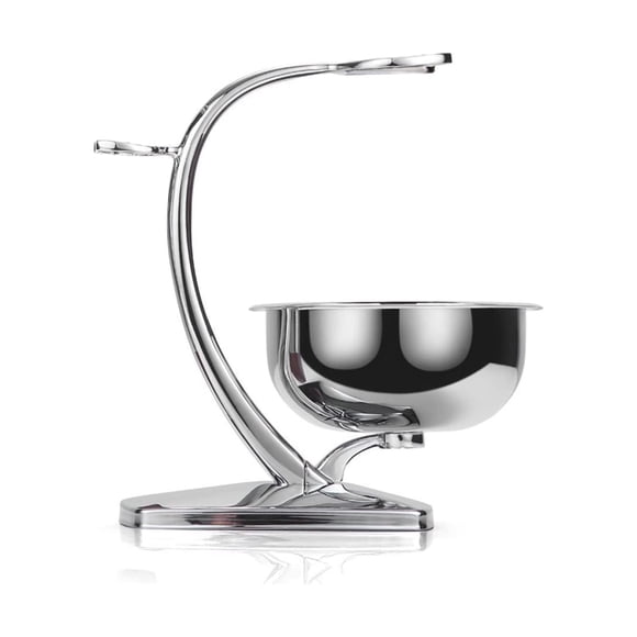 GRUTTI Soporte para brocha de afeitar con jabonera, soporte de seguridad para maquinilla de afeitar para hombre con base antideslizante, kit de afeitado para hombres, novio, marido, papá, regalo de cu