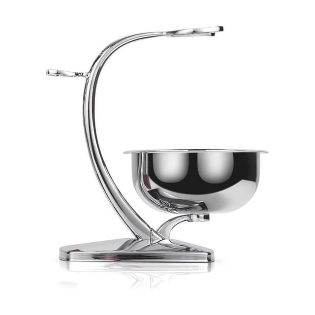 GRUTTI Soporte para brocha de afeitar con jabonera, soporte de seguridad para maquinilla de afeitar para hombre con base antideslizante, kit de afeitado para hombres, novio, marido, papá, regalo de cu