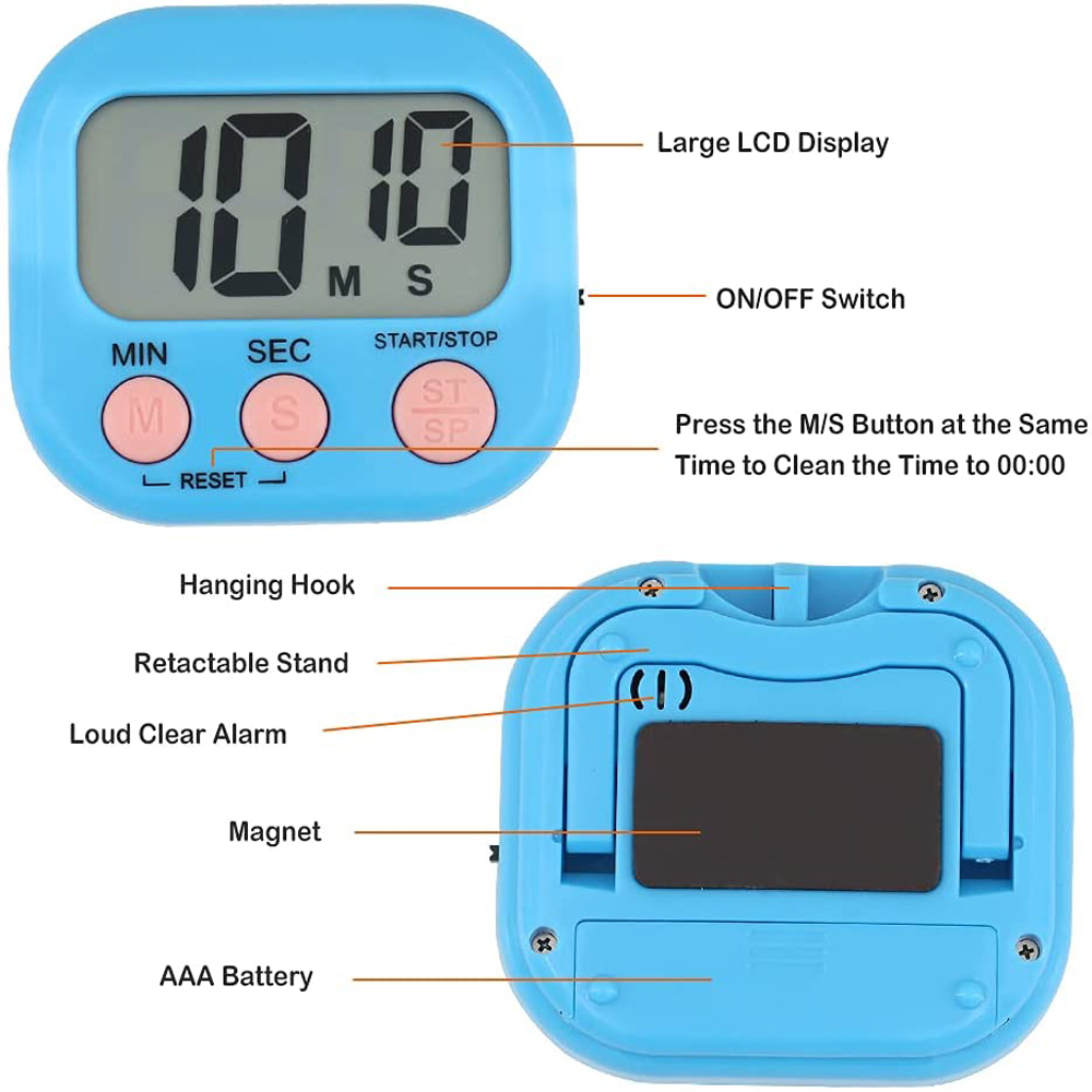 Multi-function Electronic Magnet Timer, Digital Kitchen Timer, Learning  Countup Timer, Suitable For Kitchen, Study, Work, Exercise Training,  Outdoor Activities, Countdown Timer Stopwatch Cooking Baking Sports Alarm  Clock Not Including Battery - Temu