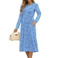 thumbnail image 4 of Fantaslook Long Sleeve Midi Dresses for Women Casual Floral Dress Flowy Fall Dresses with Pockets, 4 of 10