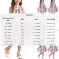 thumbnail image 3 of Girls Purple Floral Sleeveless Sundress Ruffle Neck A-Line Casual Summer Spring Easter Party Dresses for Kids Little Big Kids Comfortable Polyester,Size 11-12 T, 3 of 5
