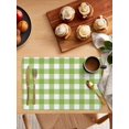 thumbnail image 2 of Green Buffalo Plaid Gingham Placemats Set of 4,Wipeable Washable Table Mats for Dining Tables,Pastoral Farm Style Place Mats for Kitchen Event Party Tabletop Decor, 2 of 7