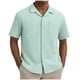 thumbnail image 2 of pstuiky Camisa de manga corta hueca para hombre con bolsillos dobles holgados y textura de punto para protegerse del sol y disfrutar del estilo vacacional., 2 of 6