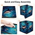 thumbnail image 4 of Starry Shark Foldable Storage Basket with Handle, 10.8"x10.5"x10.6", Large Capacity Organizer Bin - Toy Box, 4 of 6