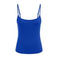 thumbnail image 4 of Staki White Top Women Sleeveless Scoop Neck Ribbed Tank Top Fitted Summer Basic Cami T-Shirts(Blue,S), 4 of 5