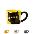 thumbnail image 1 of Cat Coffee Mug, Ceramic 10 oz Cup for Cat Lovers, Black, 1 of 6