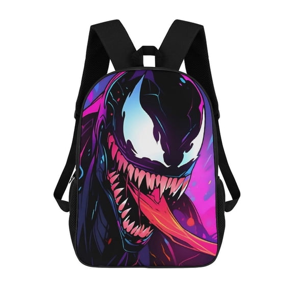 Cartoon Anime Venom Backpack for Women, Men, Unisex 17 Inch Schoolbag Backpack Rucksack Large Capacity Shoulder Bag Travel Bags Students Bookbag