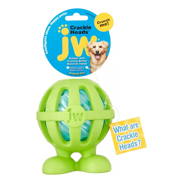 Petmate JW Crackle Heads Cuz Dog Toy, Large, Assorted Colors Walmart