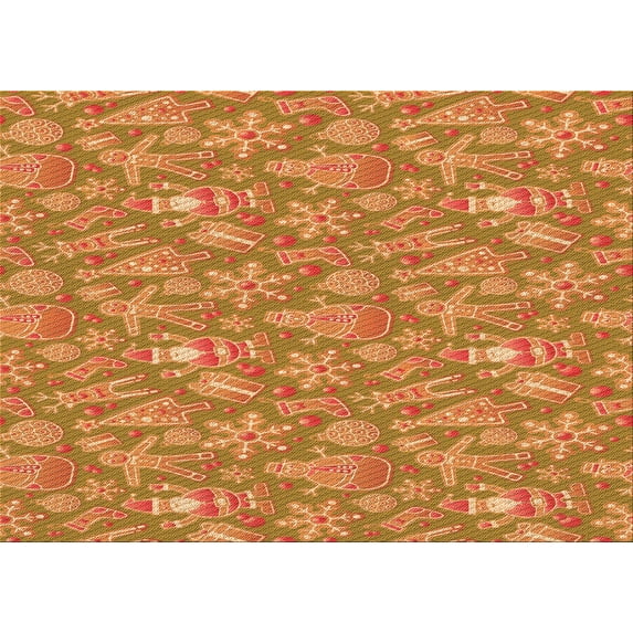 Ahgly Company Indoor Rectangle Patterned Orange Red Orange Area Rugs, 6' x 9'