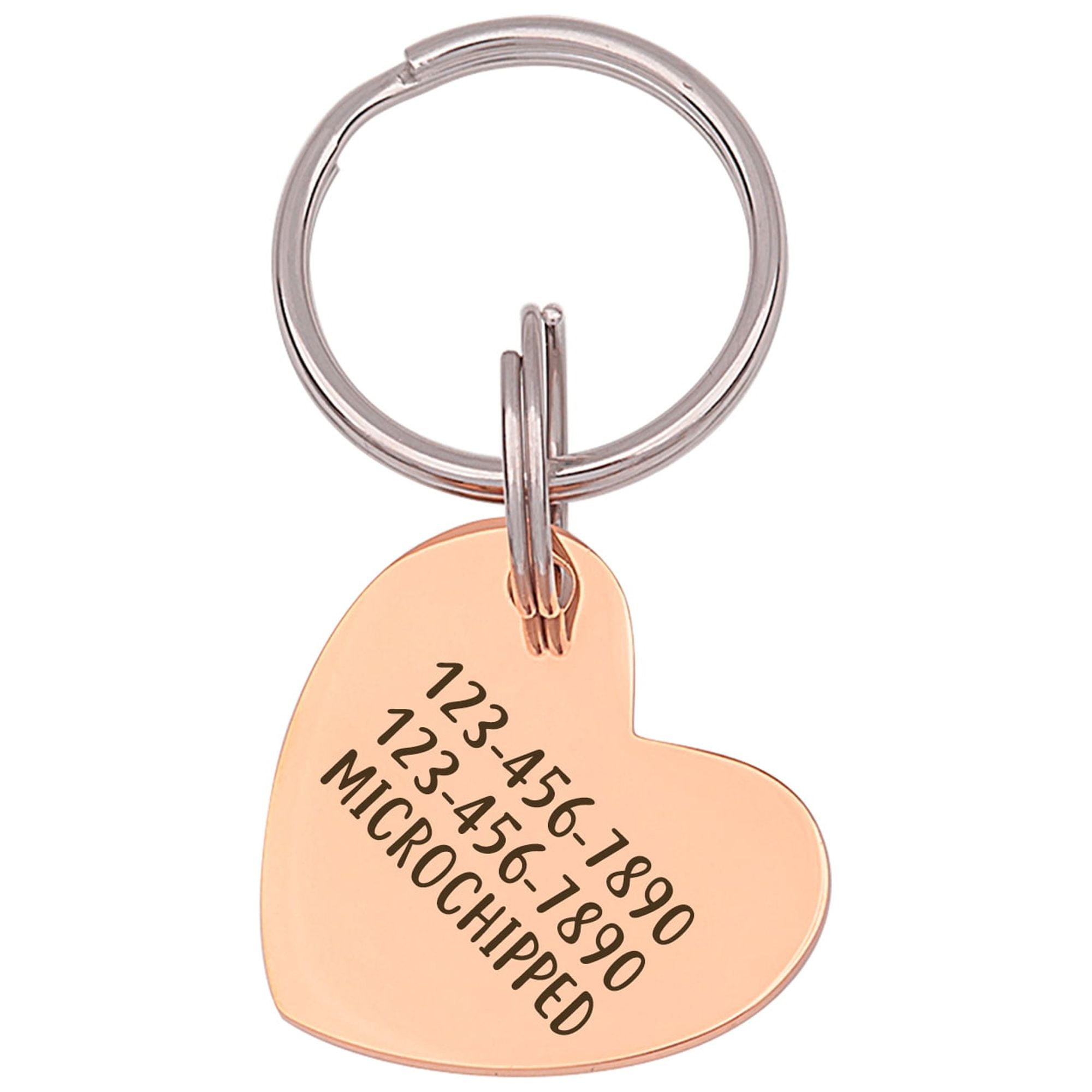 Anavia Stainless Steel & Metal Heart Cute Girl Engraved Dog ID Tag, Rose Gold, M