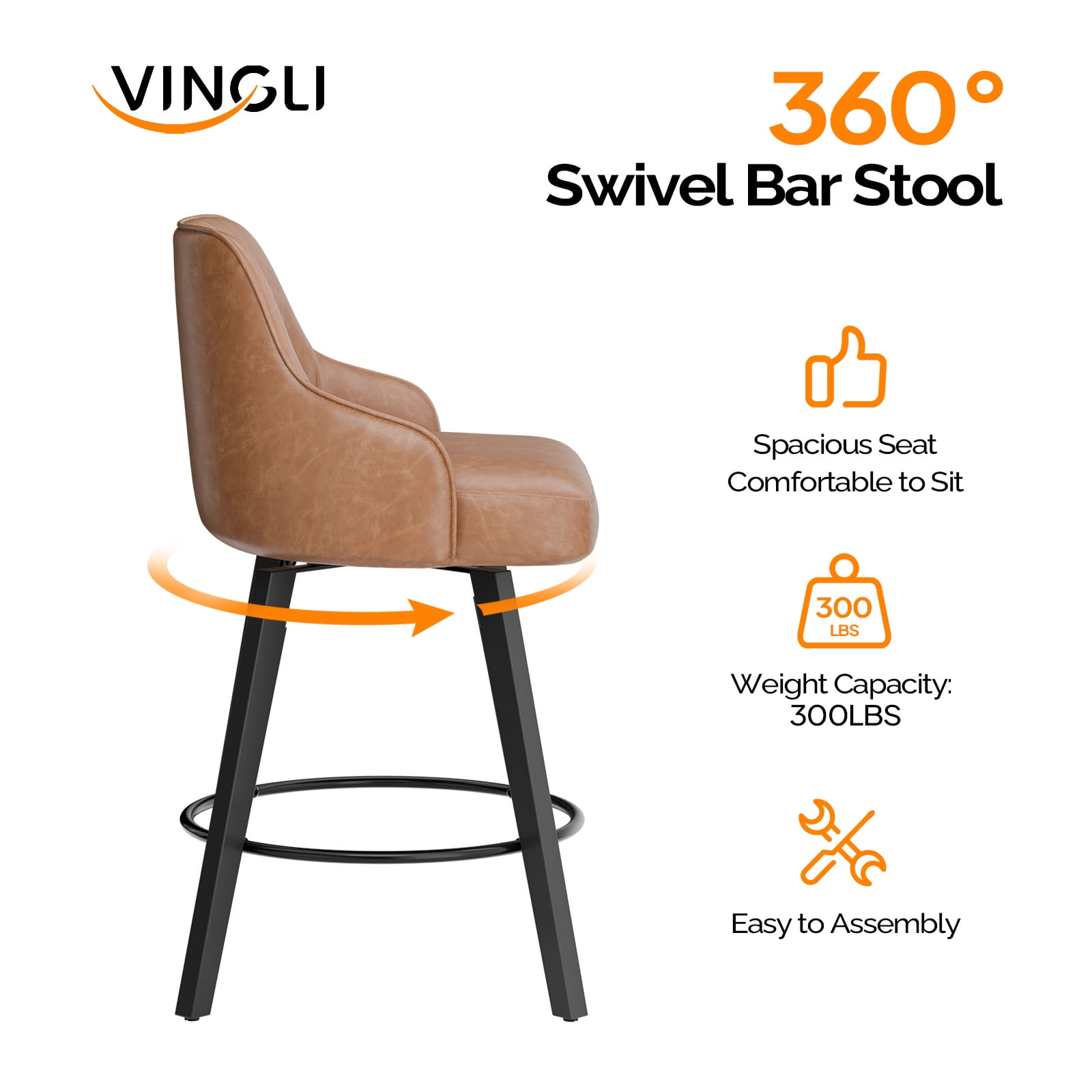 Ktaxon Swivel Bar Stools, 35" Counter Height Adjustable Bar Stools for Kitchen Island, Antique Bronze, 1 PCS