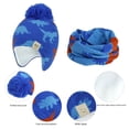 thumbnail image 2 of Conjunto de gorro de punto y bufanda para otoño e invierno con diseño de dinosaurio y jacquard para hombre y mujer, 2 of 5