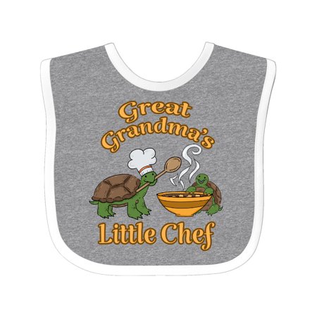 

Inktastic Great Grandma s Little Chef with Cute Turtles Gift Baby Boy or Baby Girl Bib