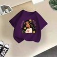 thumbnail image 2 of FYDUU T-Shirts à Manches Courtes pour Filles, Hauts d'Été pour Enfants, Imprimé Mignon, Col Rond, T-Shirt Basique, T-Shirt Graphique à la Mode, T-Shirt Décontracté, Hauts Tendance, Mode Polyvalente, 2 of 4