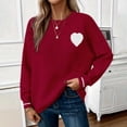 thumbnail image 2 of Plus Size Tops for Women, Long Sleeve Casual Tops, Loose Fit Pullover Sweaters, Solid Color Round Neck Blouse, Fall Winter Layering Pieces, Comfortable Daily Wear for Work or Date, 2 of 5