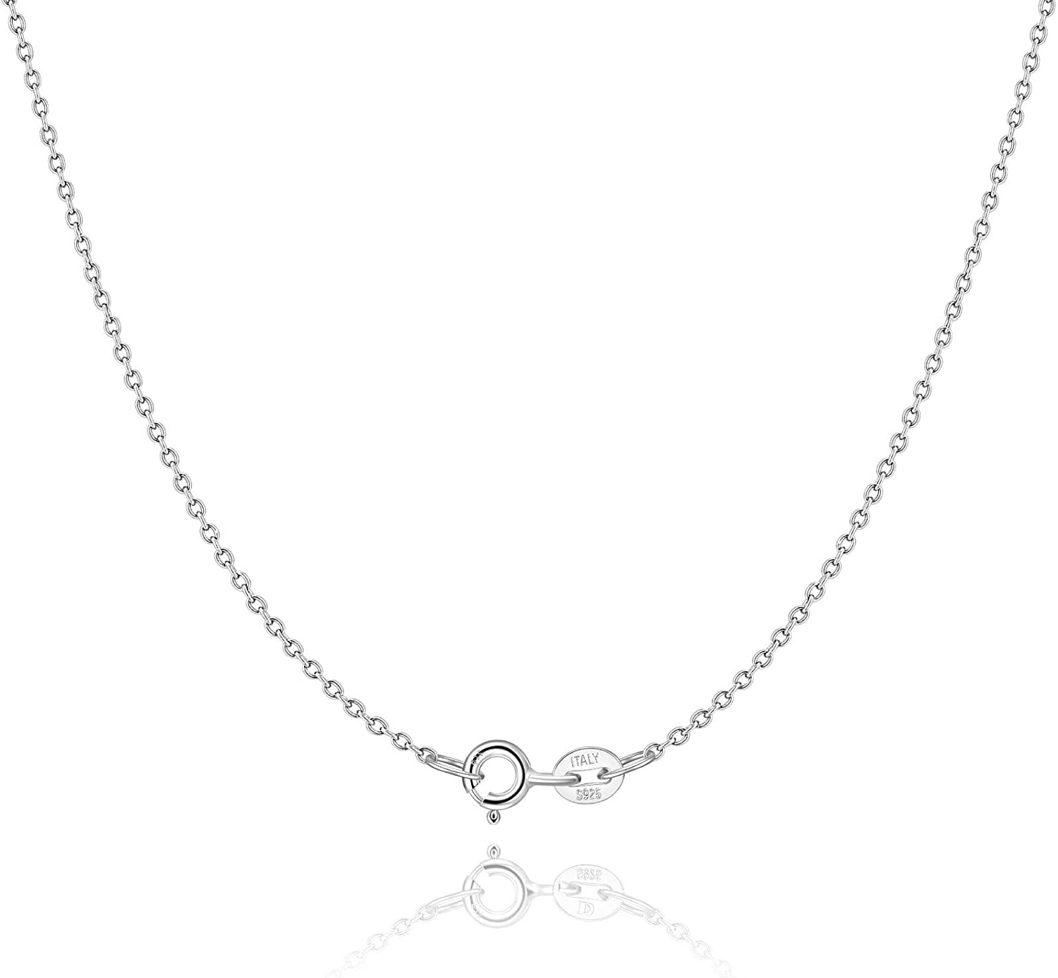 925 Sterling Silver Chain Necklace for Women Girls 1.2mm Cable Chain