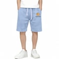 thumbnail image 7 of NAISIBABY Boys Active Shorts, Elastic Waist Cotton Pull-On with Pockets Kids Summer Casual Shorts Light Blue 7T, 7 of 7
