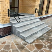 2-Pack WAASOSCON Metal Outdoor Step Handrails, U-Shaped Safety Grab Bar for Elderly & Kids, Easy Install Black Hand Railings for Concrete/Wooden Stairs
