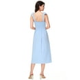 thumbnail image 5 of Women's Boho Summer Sleeveless Tie Straps Square Neck Smocked Split Midi Dress with Pockets, 5 of 6