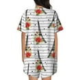thumbnail image 4 of Womens Pajama Sets With Pocket, Eiffel Towers rose Lounge Sets Short Sleeve Sleepwear PJ Sets for Women, 4 of 6