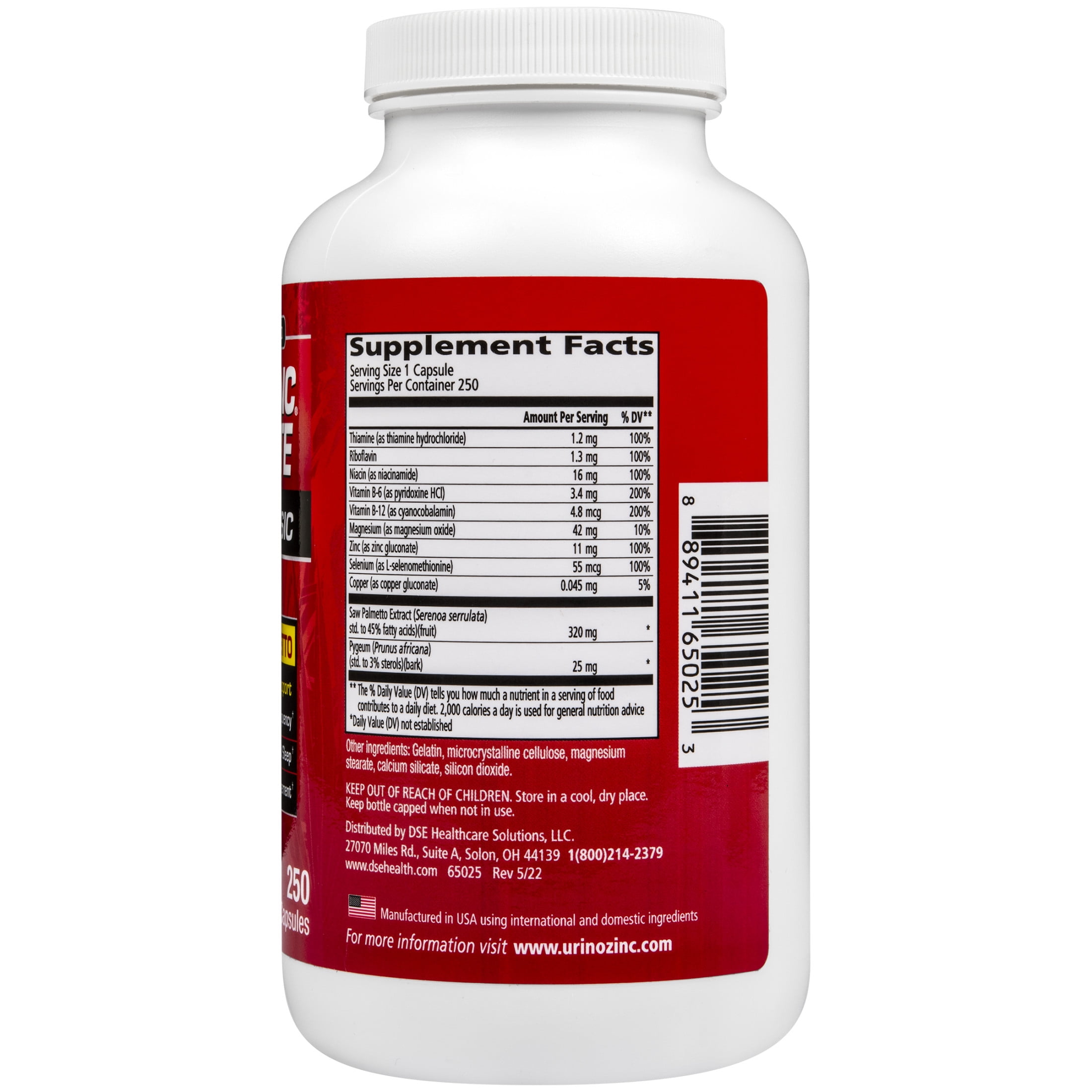 Urinozinc One per Day with Saw Palmetto 250 Count - Walmart.com