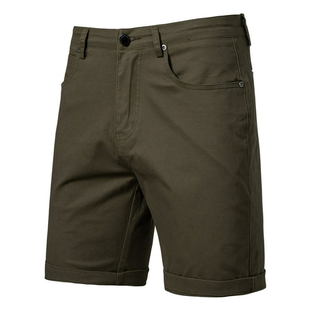 Ceisia Gift Men's All-Season Casual Shorts - Solid Color Elastic Waist Straight Tube Slim Linen Breathable Work Pants