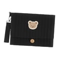 thumbnail image 3 of Organizador de pañales plegable, bolsa de tela para bebés, bolsa portátil multifuncional para pañales, para cochecito, para ir de compras, visitar, negro, 3 of 8