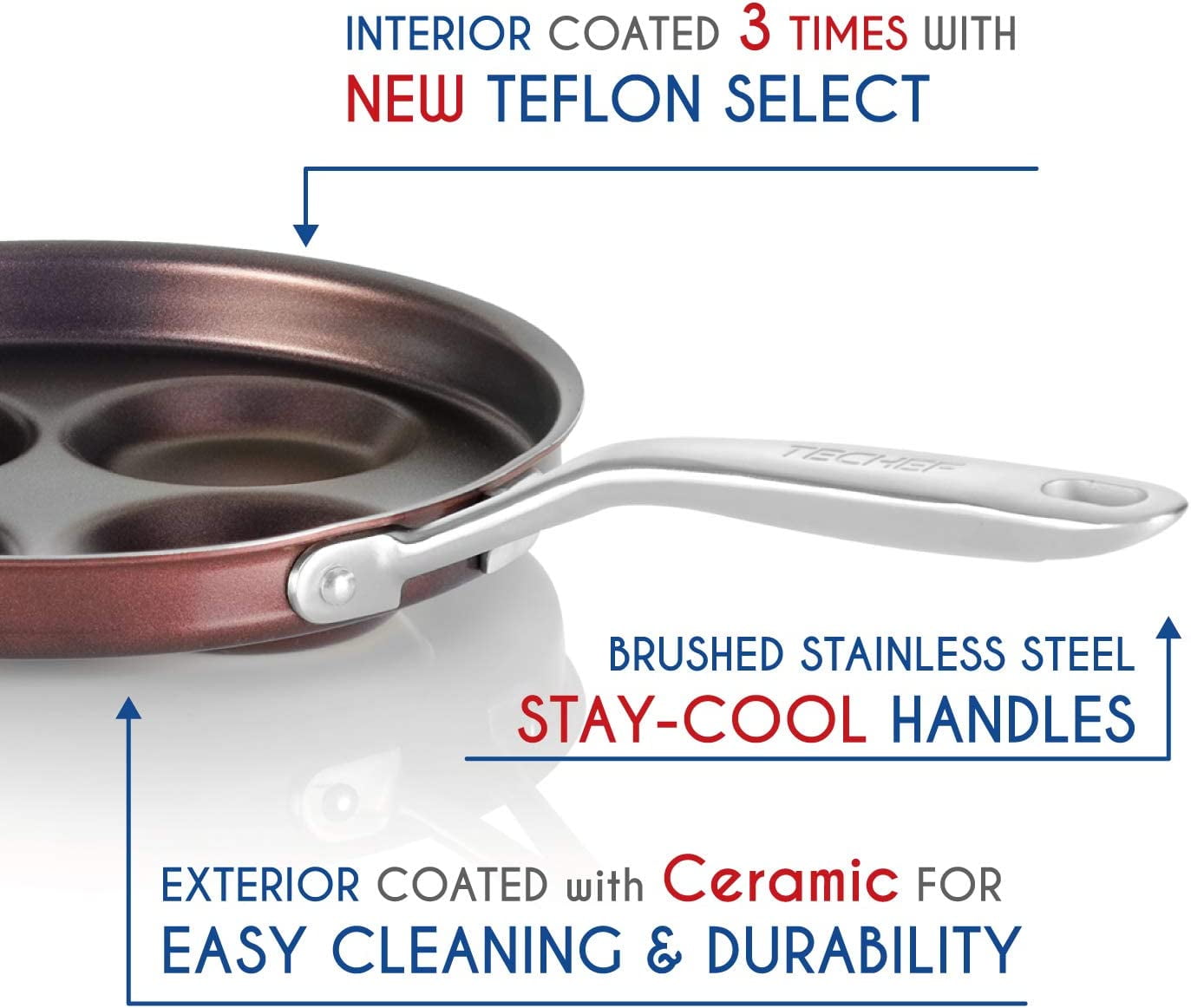 TECHEF - 5.5-Inch One Egg Frying Pan with New Teflon Select Nonstick  Coating